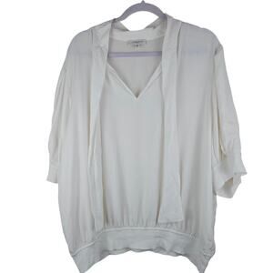 Lafayette 148 White Silk Blouse Size 2X